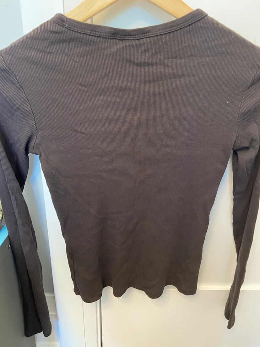 H&M Ribbed Long Sleeve Top - Brown - Size S - photo 4