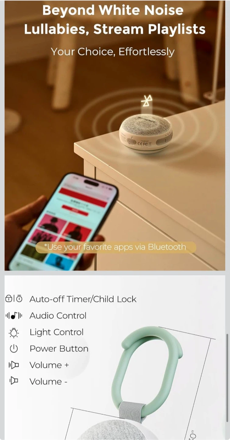 Momcozy Portable White Noise Machine with Light - photo 3