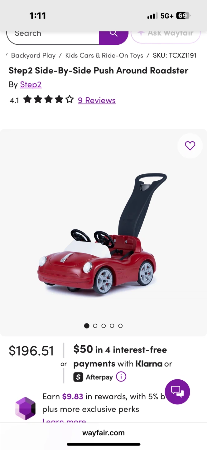 Step2 Side-By-Side Push Around Roadster - Red - photo 5