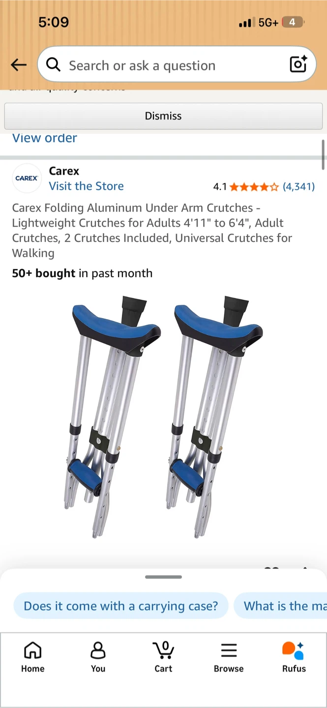 Carex Folding Aluminum Underarm Crutches - photo 2