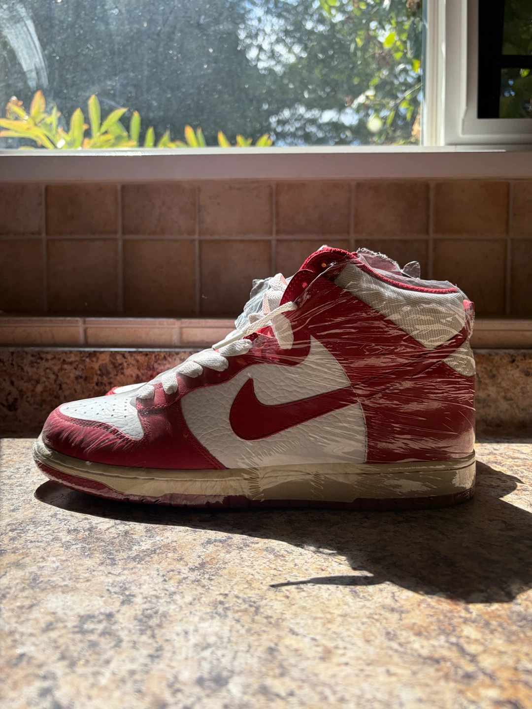 Nike Dunk High Red White Sneakers - photo 3