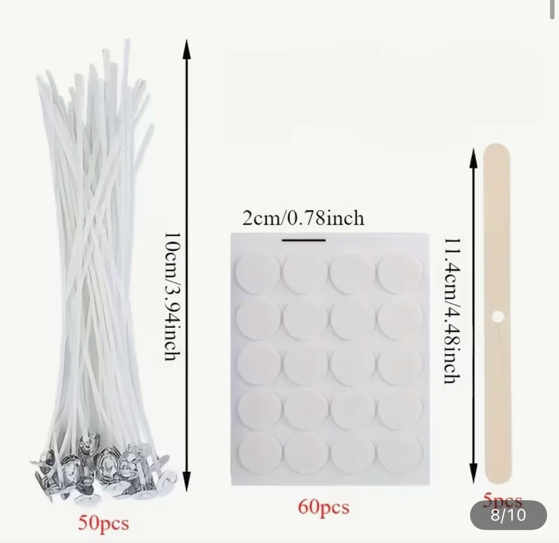 Candle Making Supplies (3 bags) - Wicks, Stickers & Stir Sticks - photo 2
