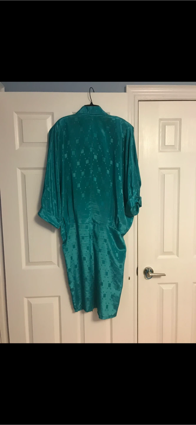 Teal Geometric Pattern Dress - photo 2