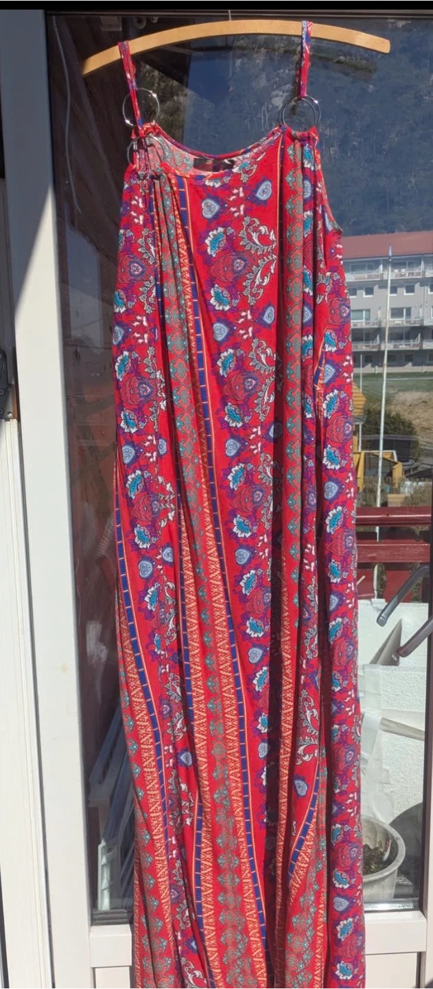 Zaful Red Floral Maxi Dress Size S