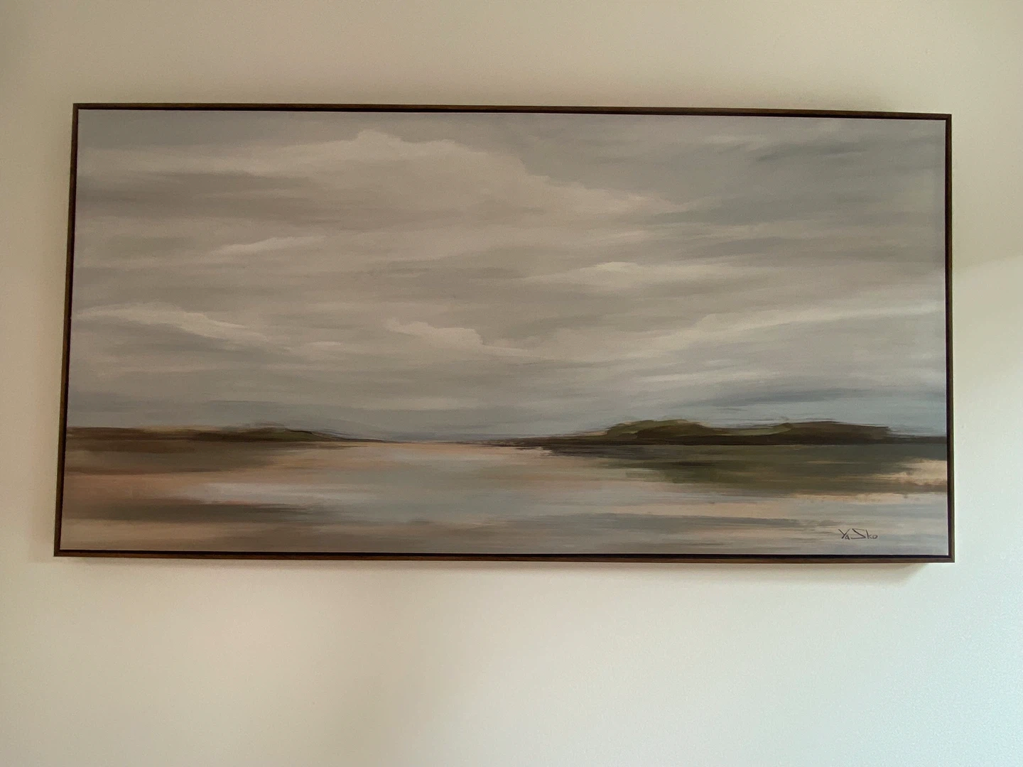 Large Framed Landscape Canvas Art Print - photo 2