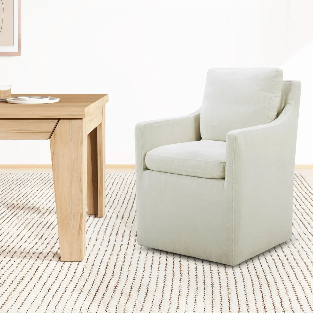 Aiden & Ivy Contessa Fabric Dining Chair with casters