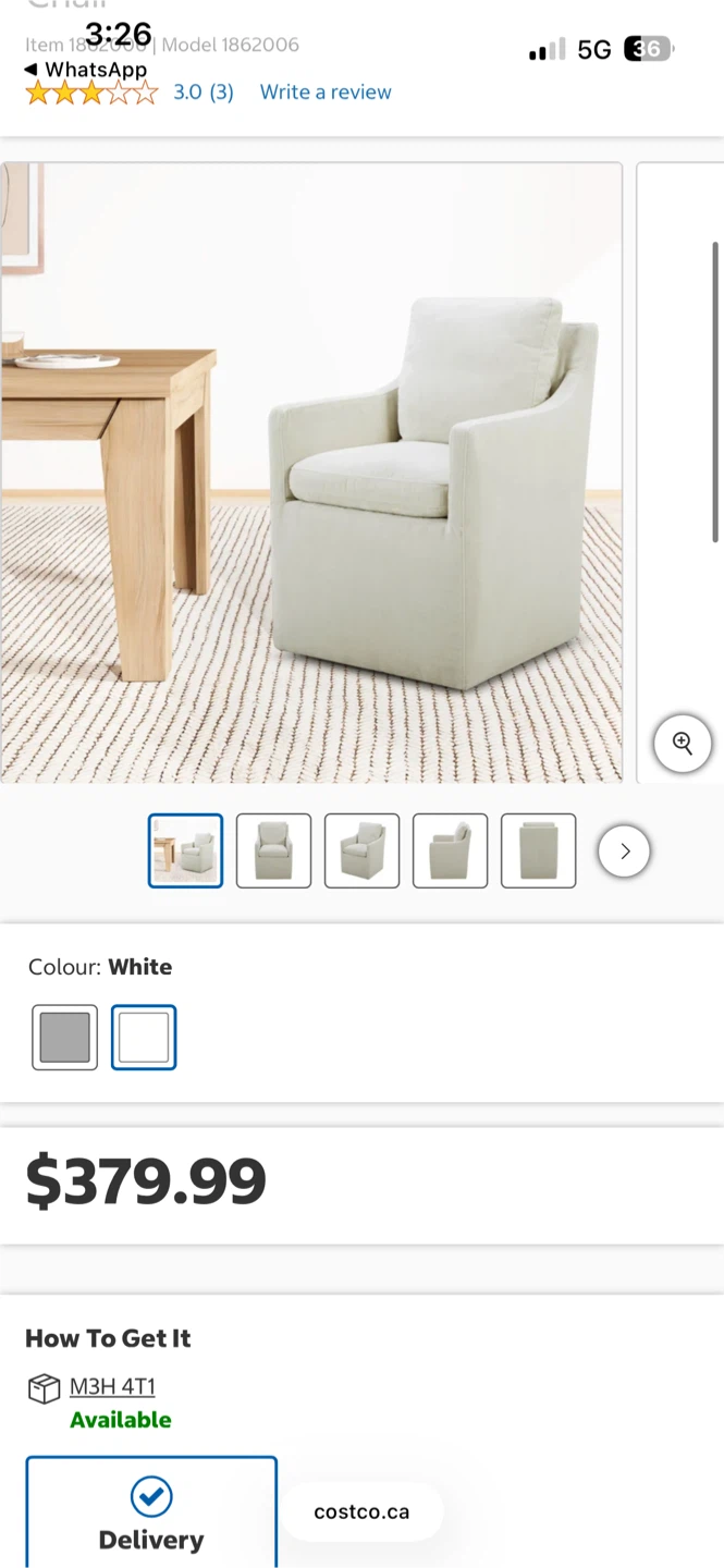 Aiden & Ivy Contessa Fabric Dining Chair with casters - photo 2