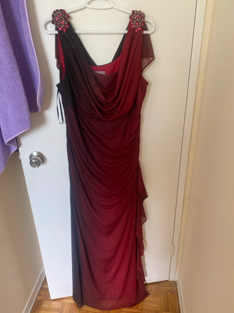 Laura  Red Ombre Glitter Gown