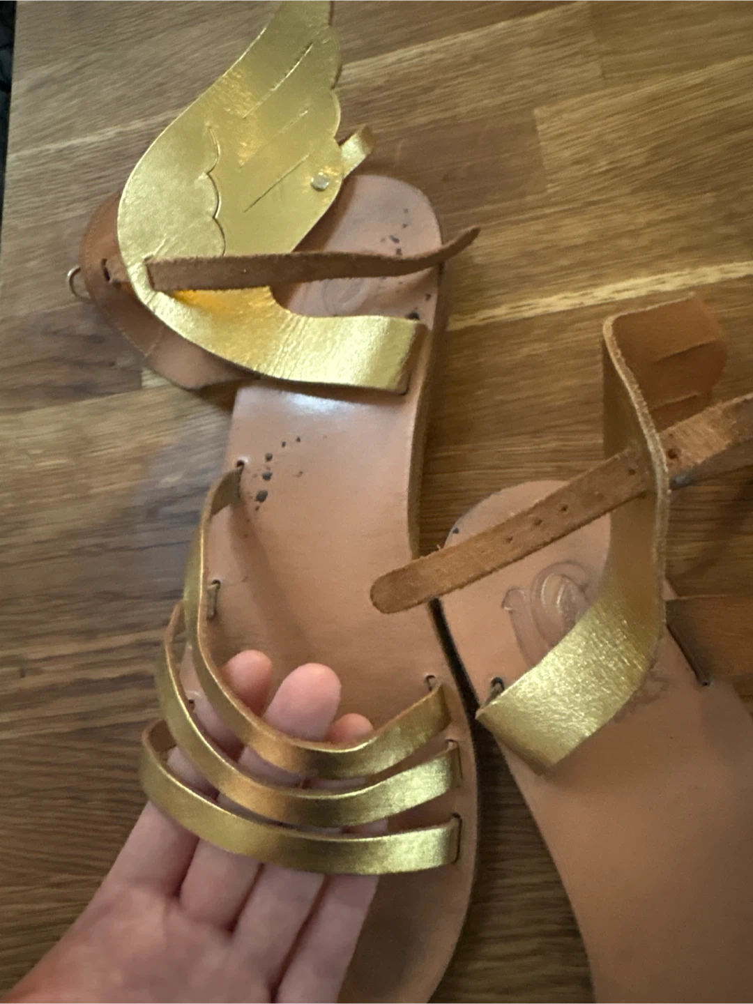 Gold Wing Sandals Size 39 Handmade in Greece - photo 3