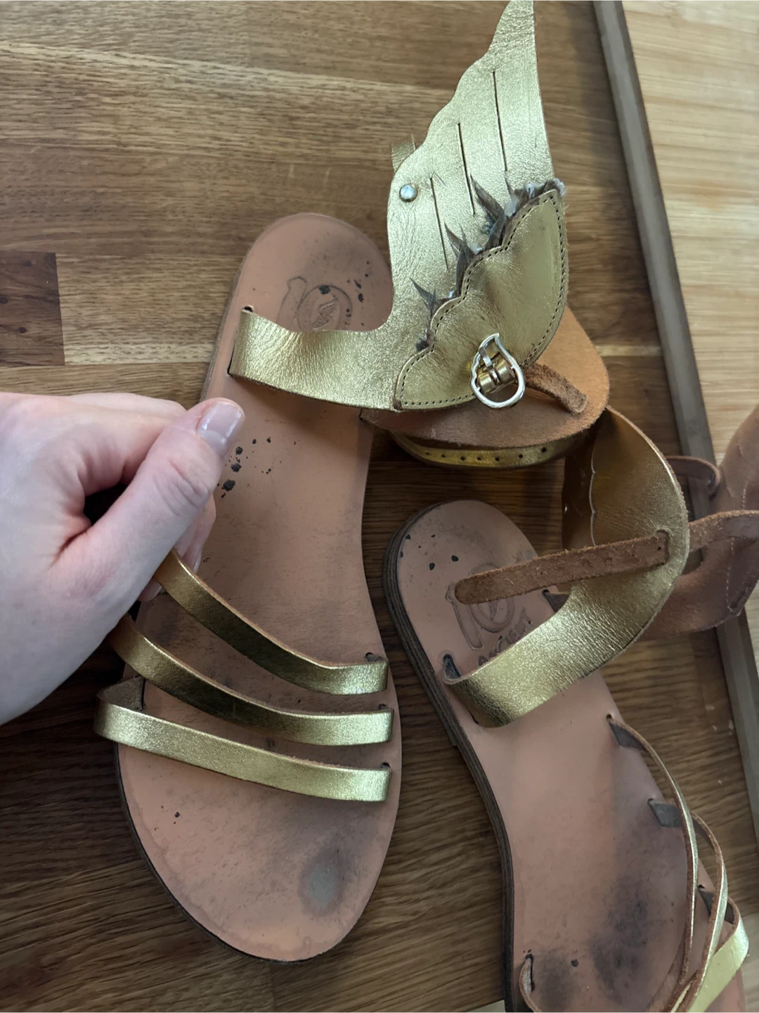 Gold Wing Sandals Size 39 Handmade in Greece - photo 4