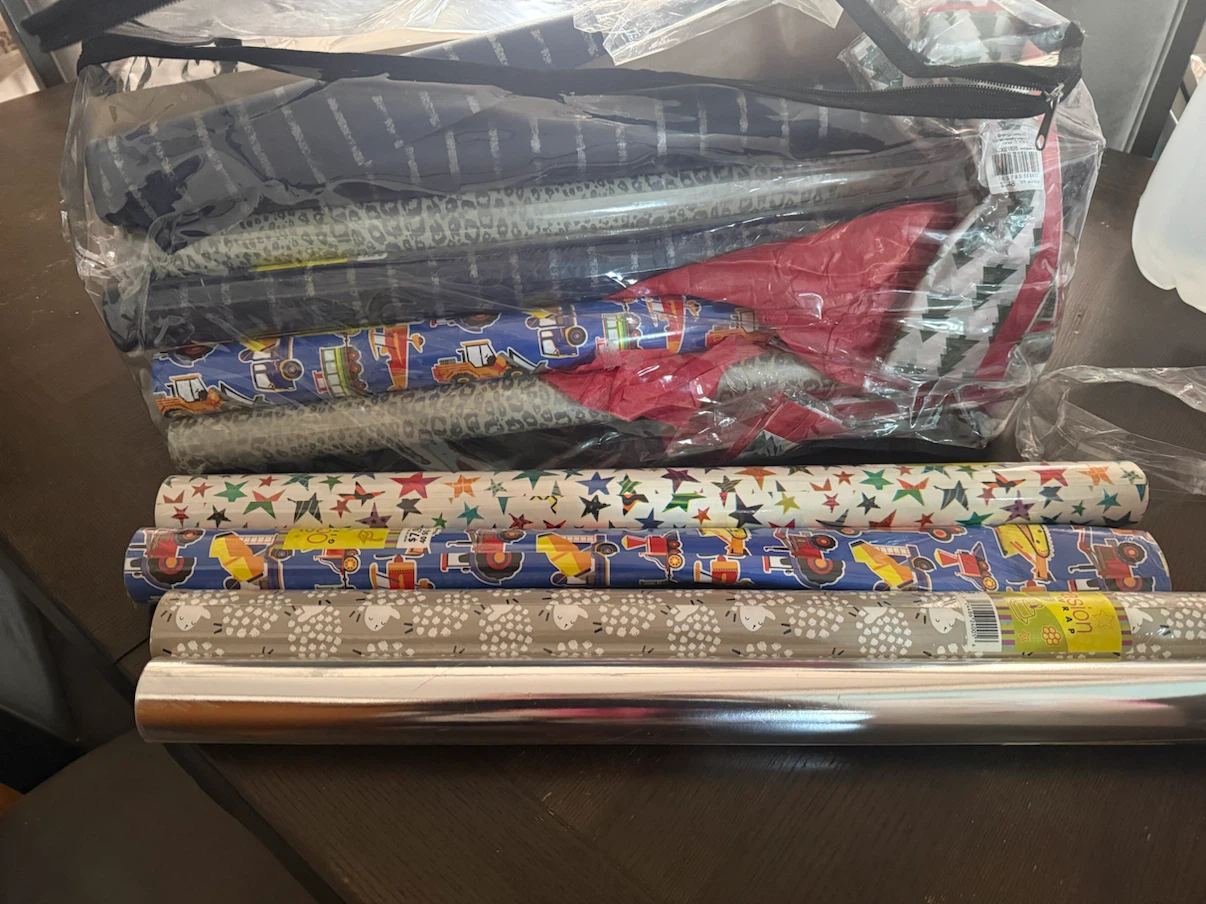 25 Rolls Wrapping Paper with Storage Bag
