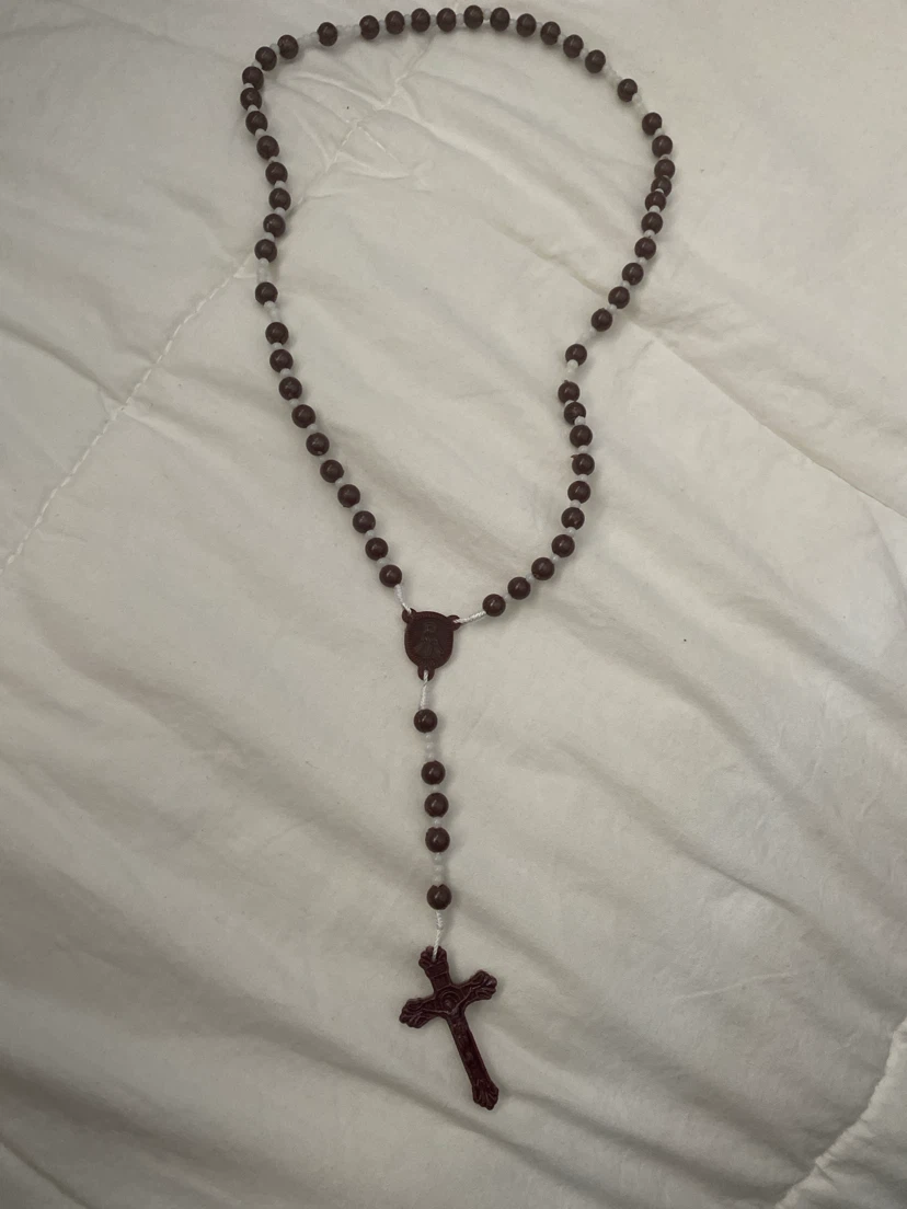 Yellow and Brown Rosary Beads