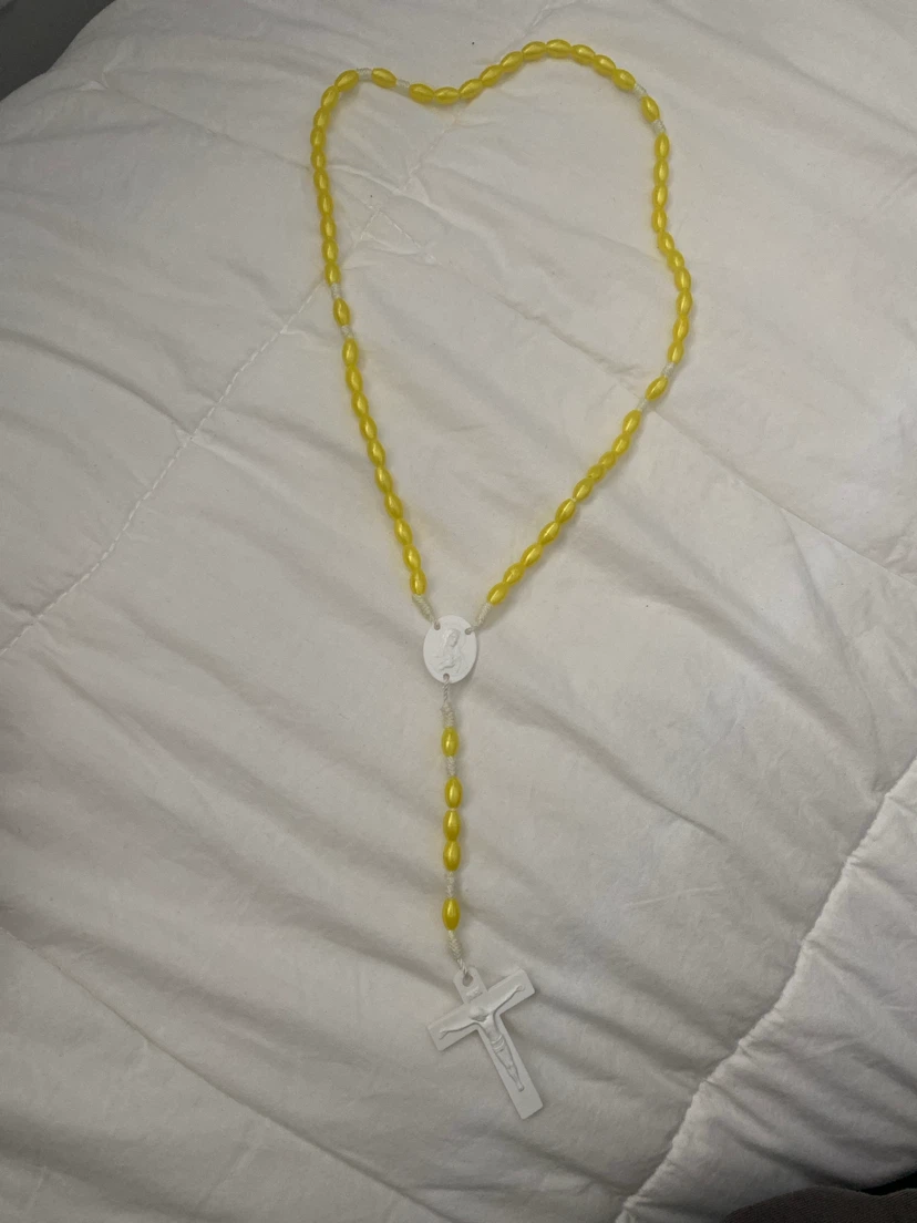 Yellow and Brown Rosary Beads - photo 2