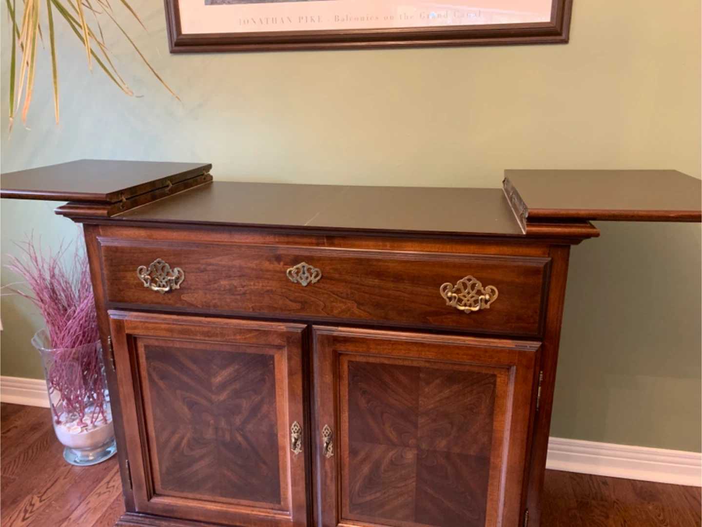 Wooden Sideboard with Drop Leaf Extension - photo 2