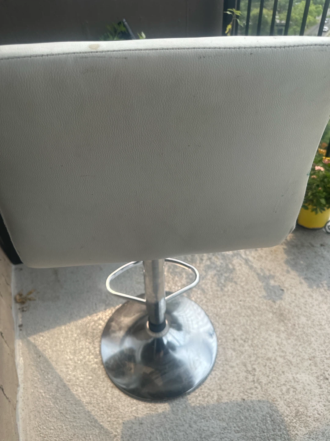 White Faux Leather Bar Stool - photo 2