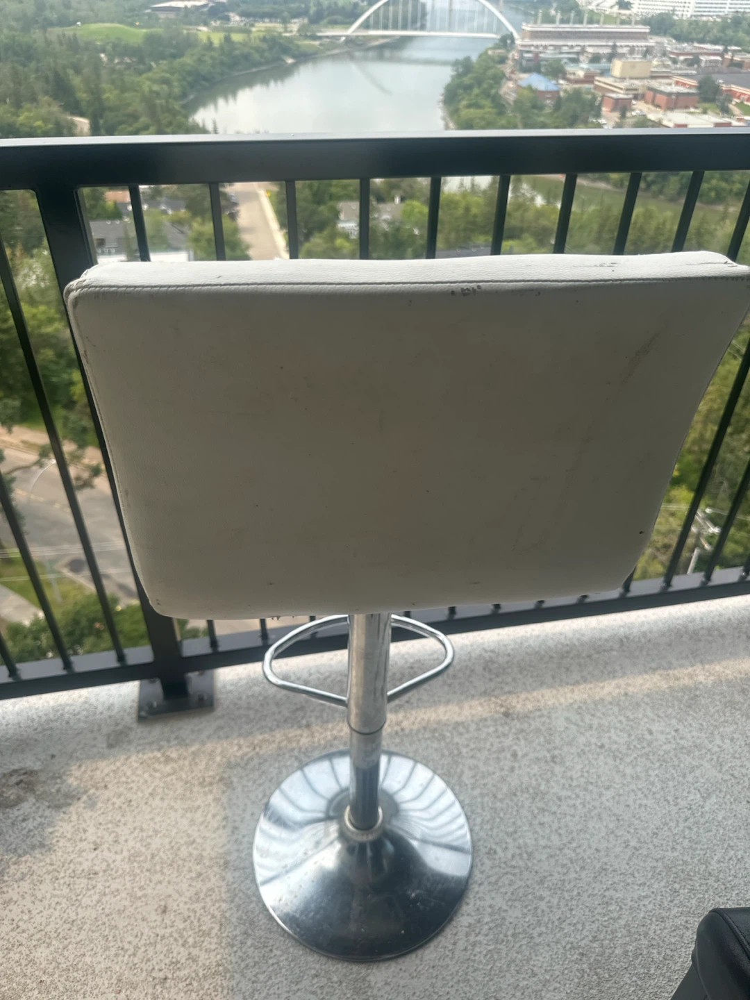 White Adjustable Bar Stool - photo 2