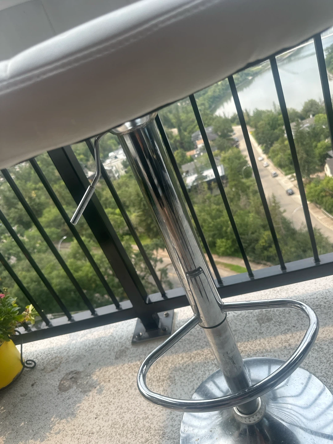 White Adjustable Bar Stool - photo 3