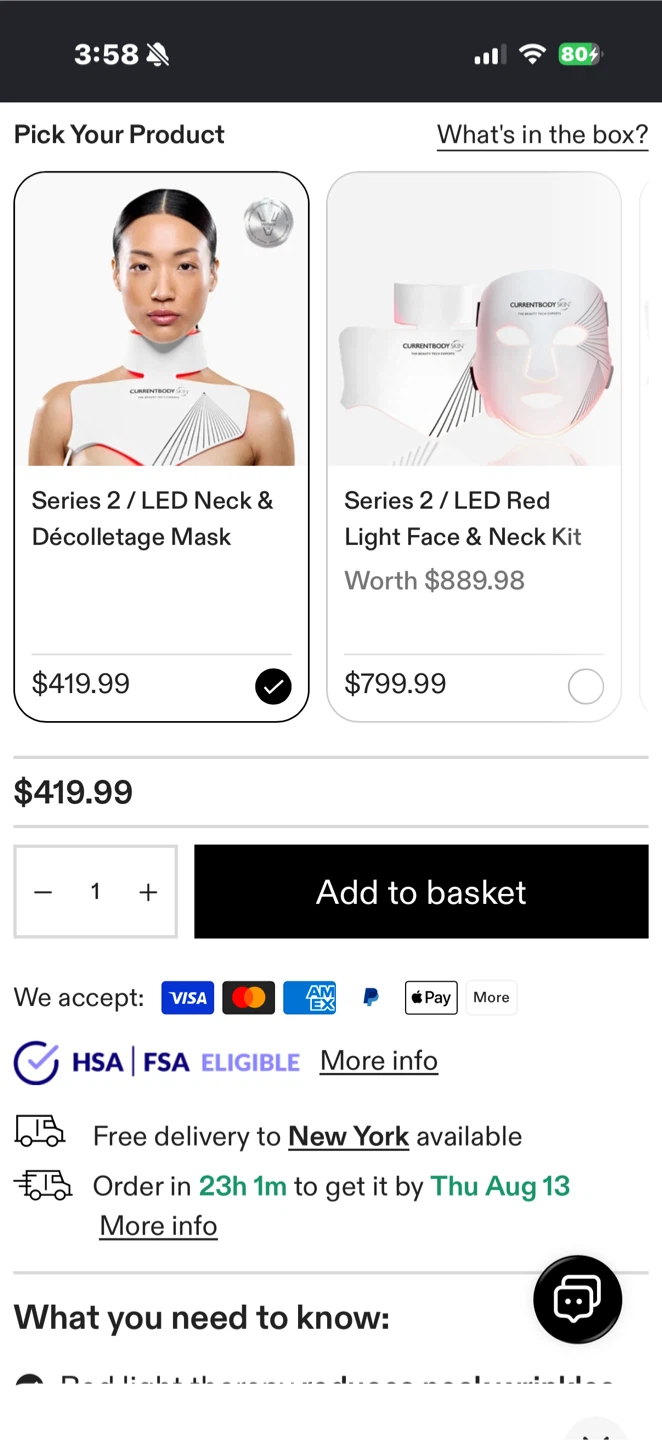 Current Body LED  face mask and neck - photo 2
