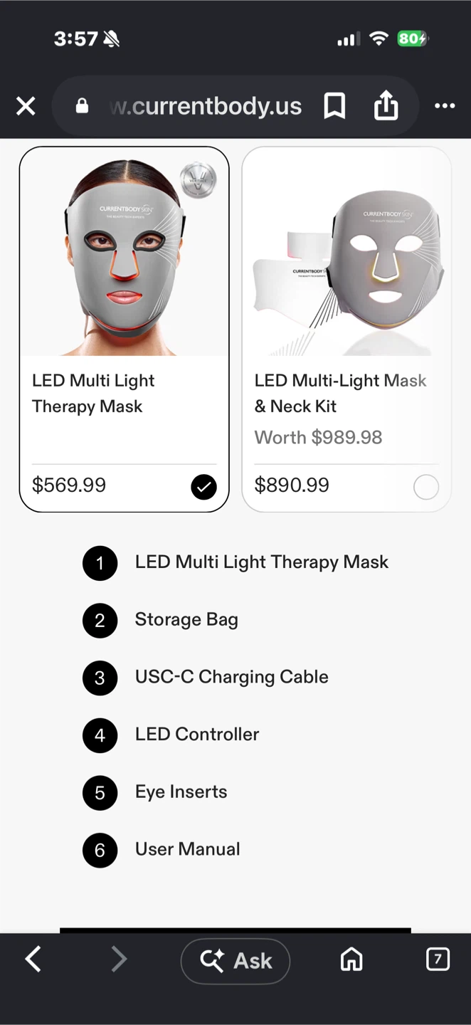 Current Body LED  face mask and neck - photo 5