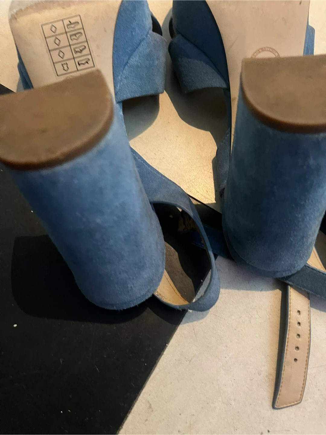 Michael Kors Blue Suede Block Heel Sandals - photo 4