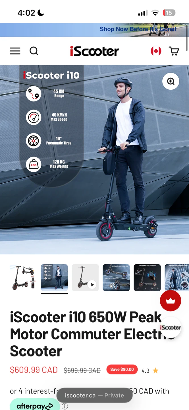 iScooter i10 Electric Scooter - photo 3