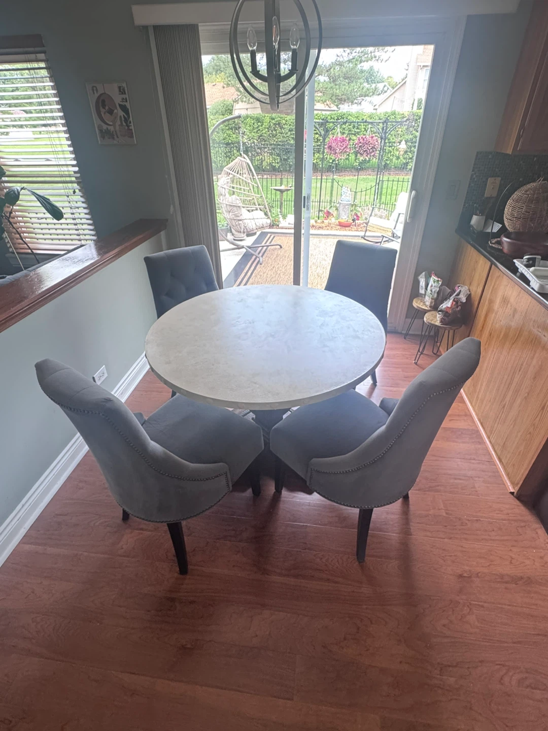 Four upholstered dining chairs with rivets - photo 2