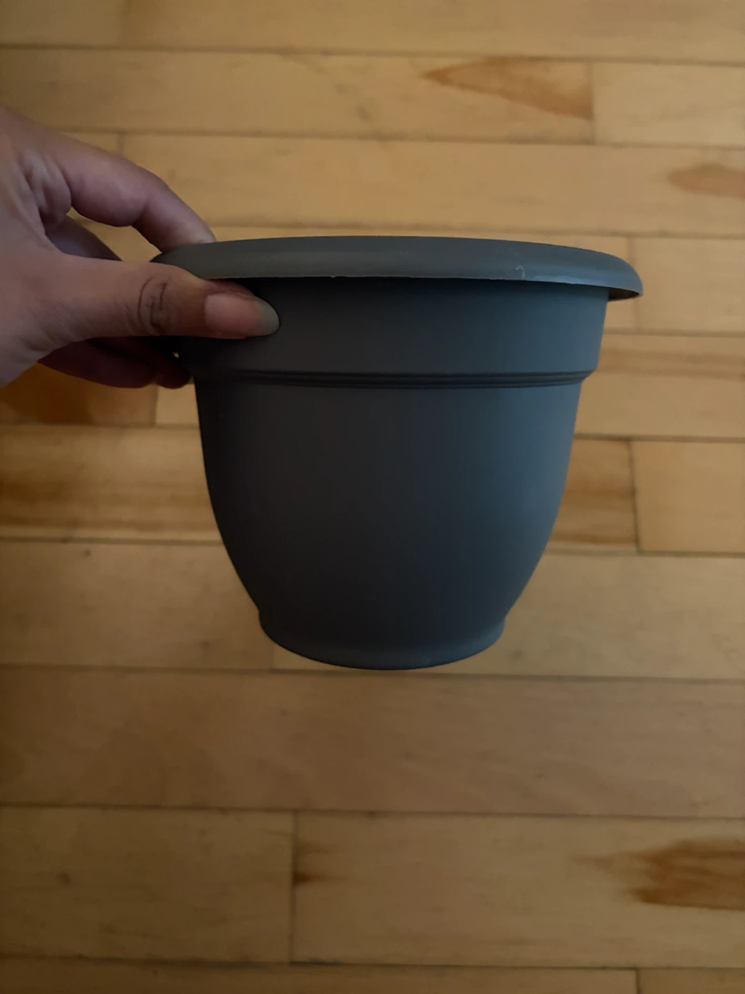Grey Plastic Planter Pot