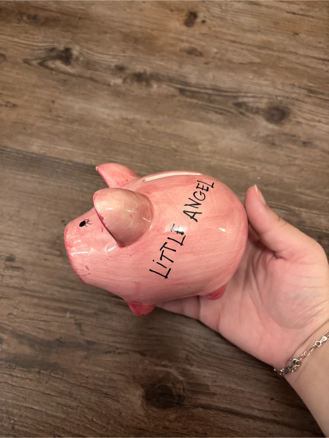 Pink Piggy Bank "Little Angel"