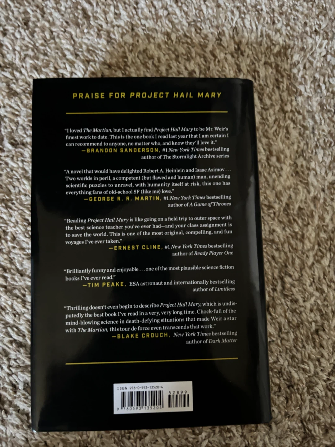 Andy Weir Project Hail Mary Book - photo 2