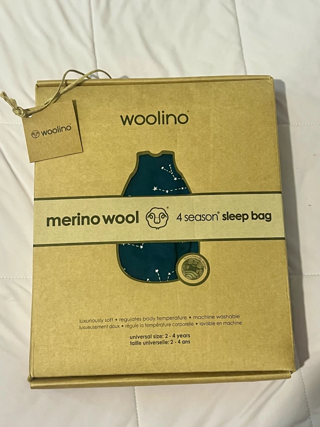 Woolino Toddler Sleep Bag - Night Sky Print (2-4 years)