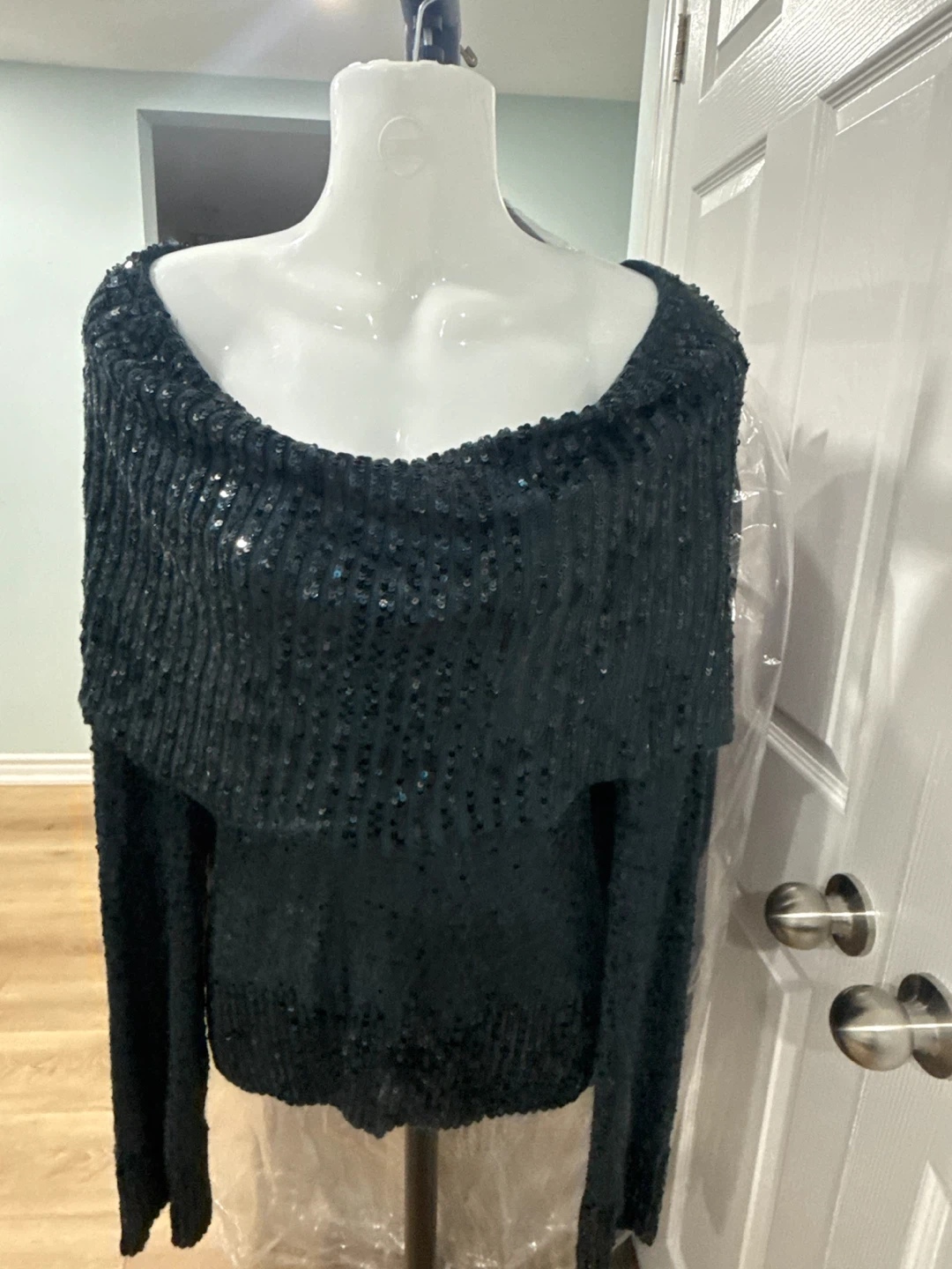 Maroon Lace & Sequin Evening Top - photo 2