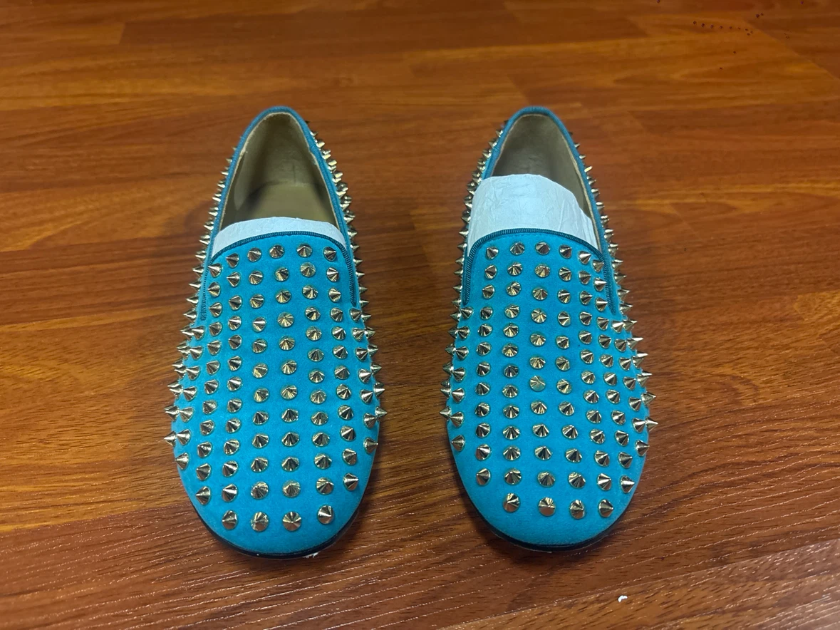 Evesquare London Spiked Loafers - Teal - photo 2