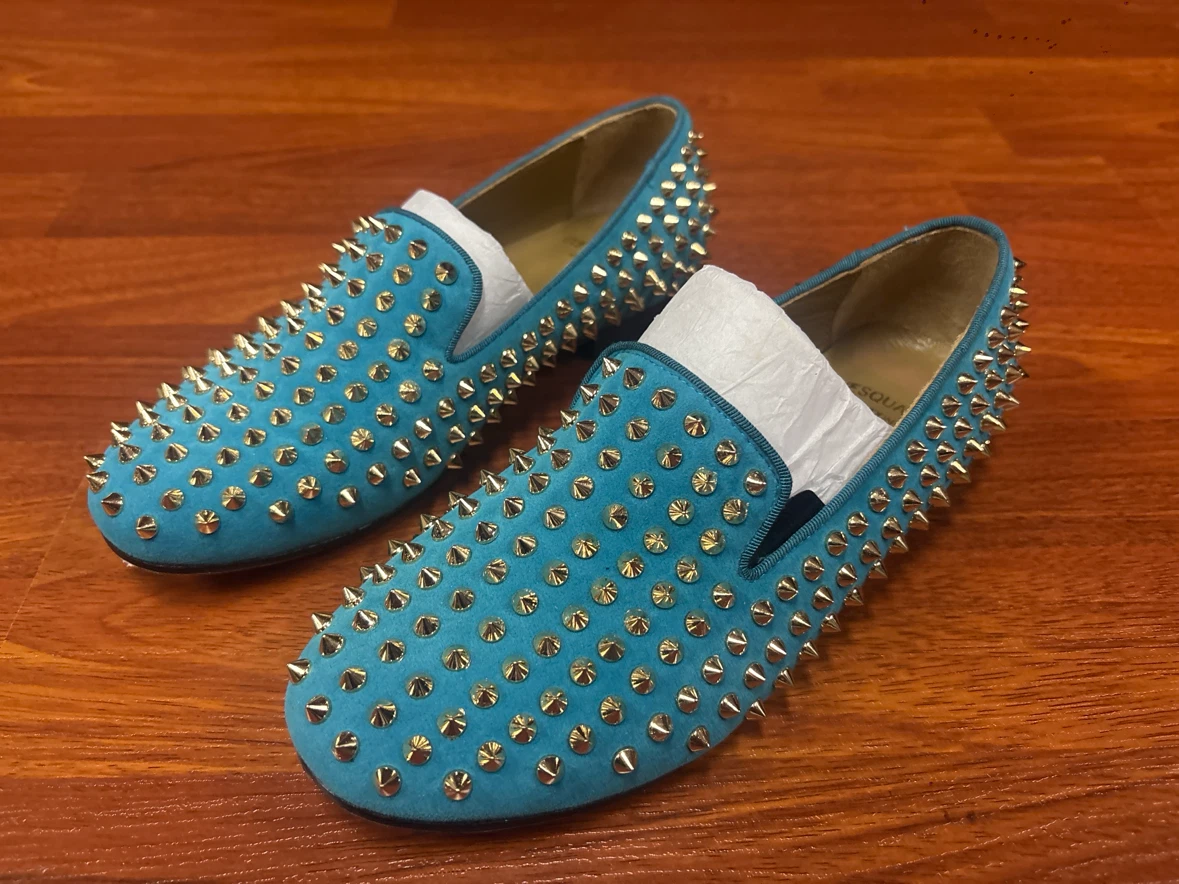 Evesquare London Spiked Loafers - Teal - photo 3