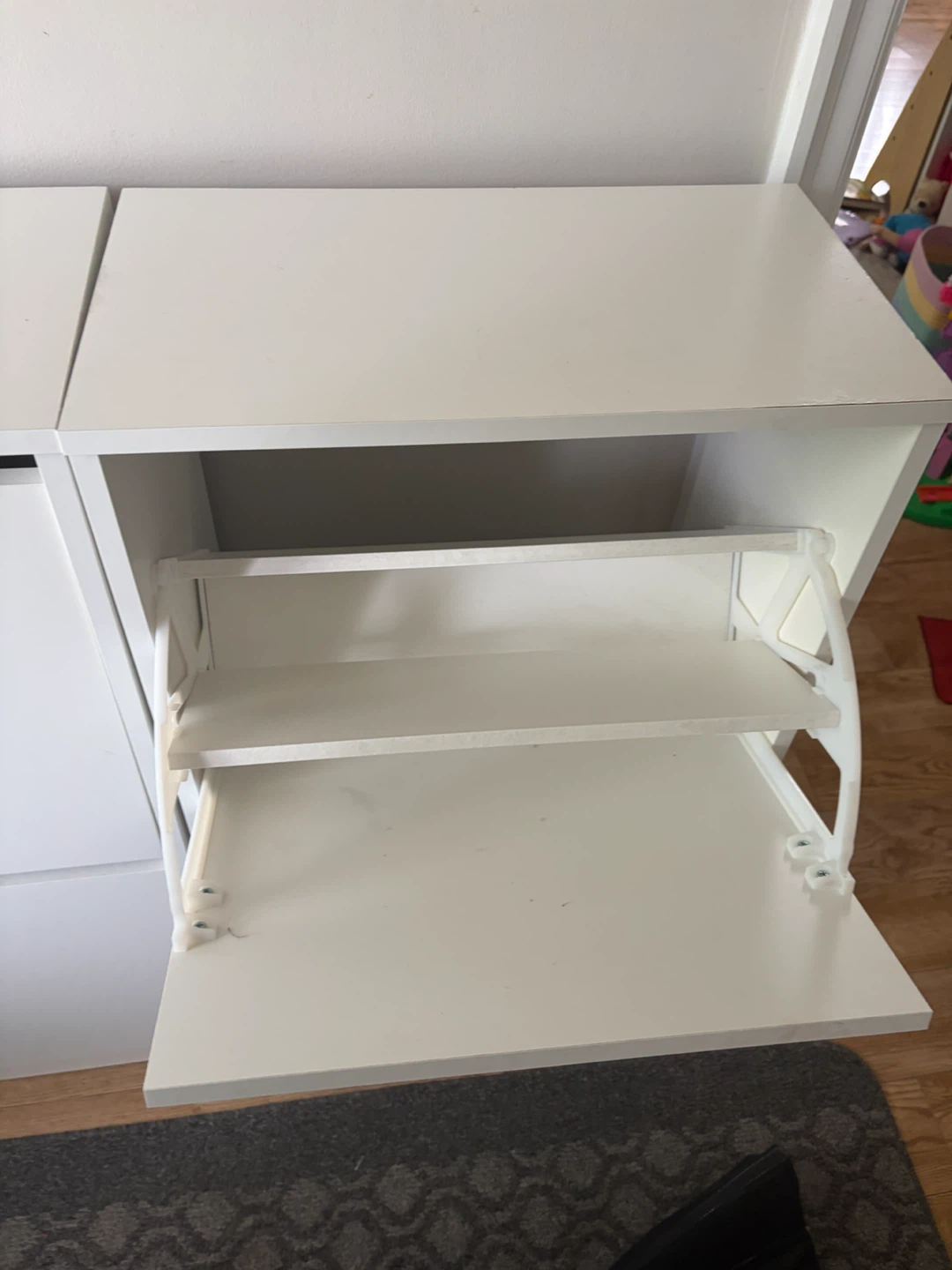 White Cabinet with Pull-Down Doors