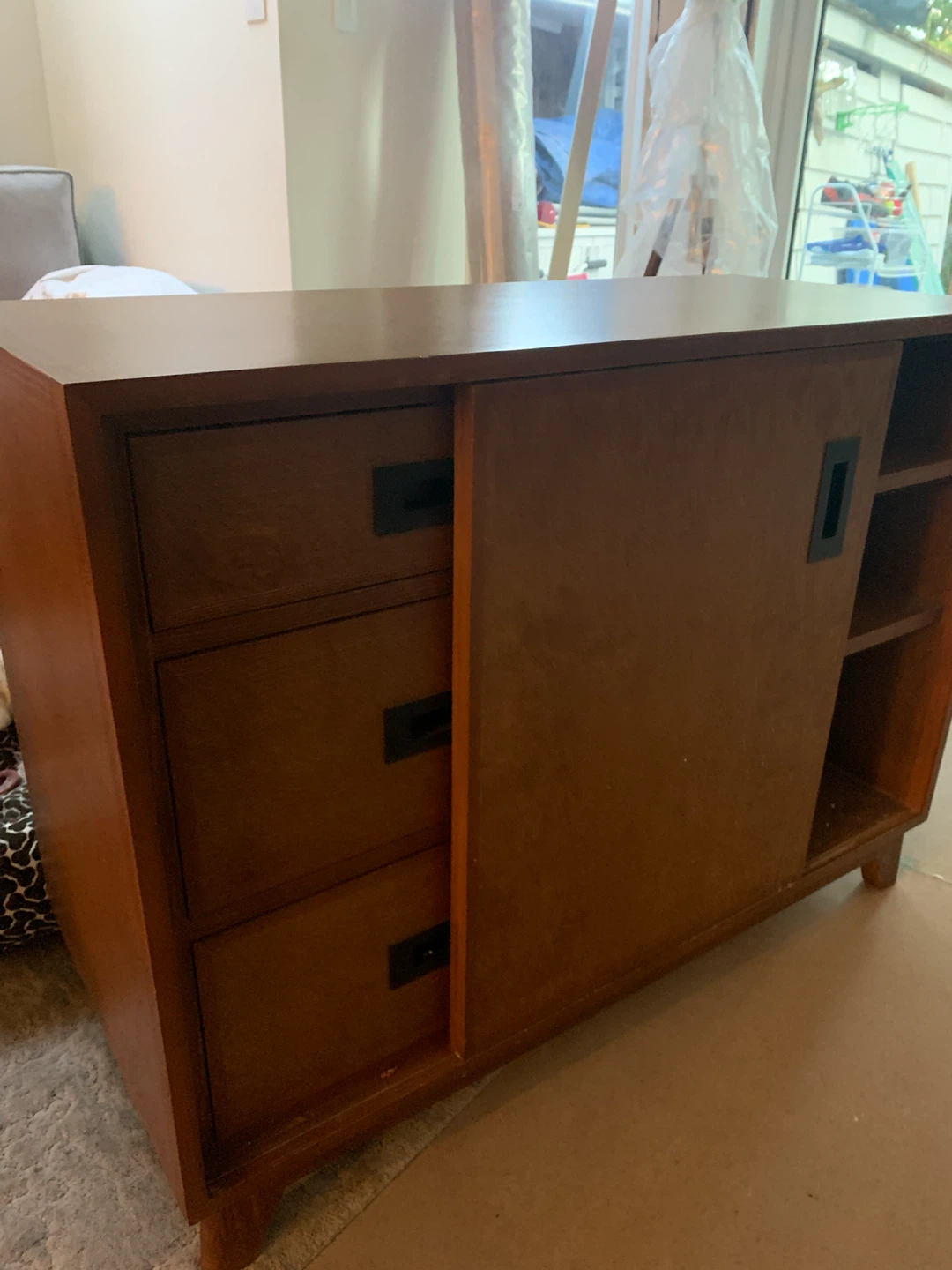 Media Console with Sliding Door and Shelves - photo 2