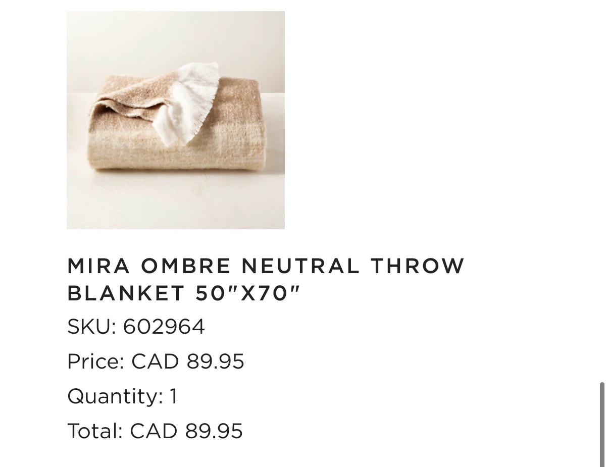 CB2 Throw Blanket - photo 2