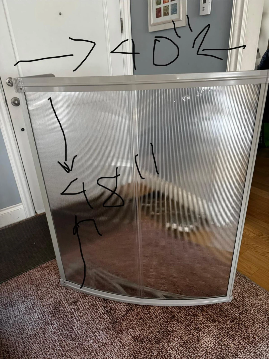 Single Door Heavy Duty plastic  Awning - Clear Acrylic