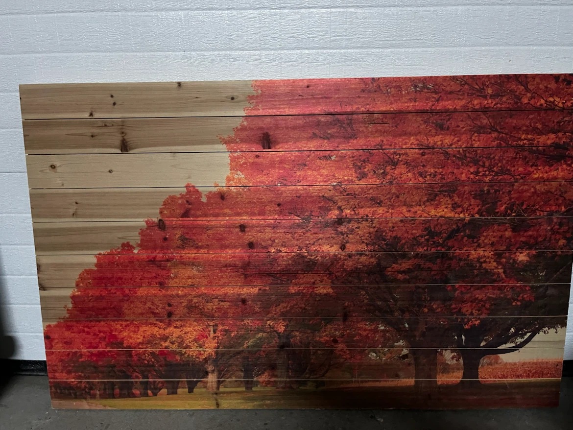 Wood Panel Wall Art - Autumn Trees