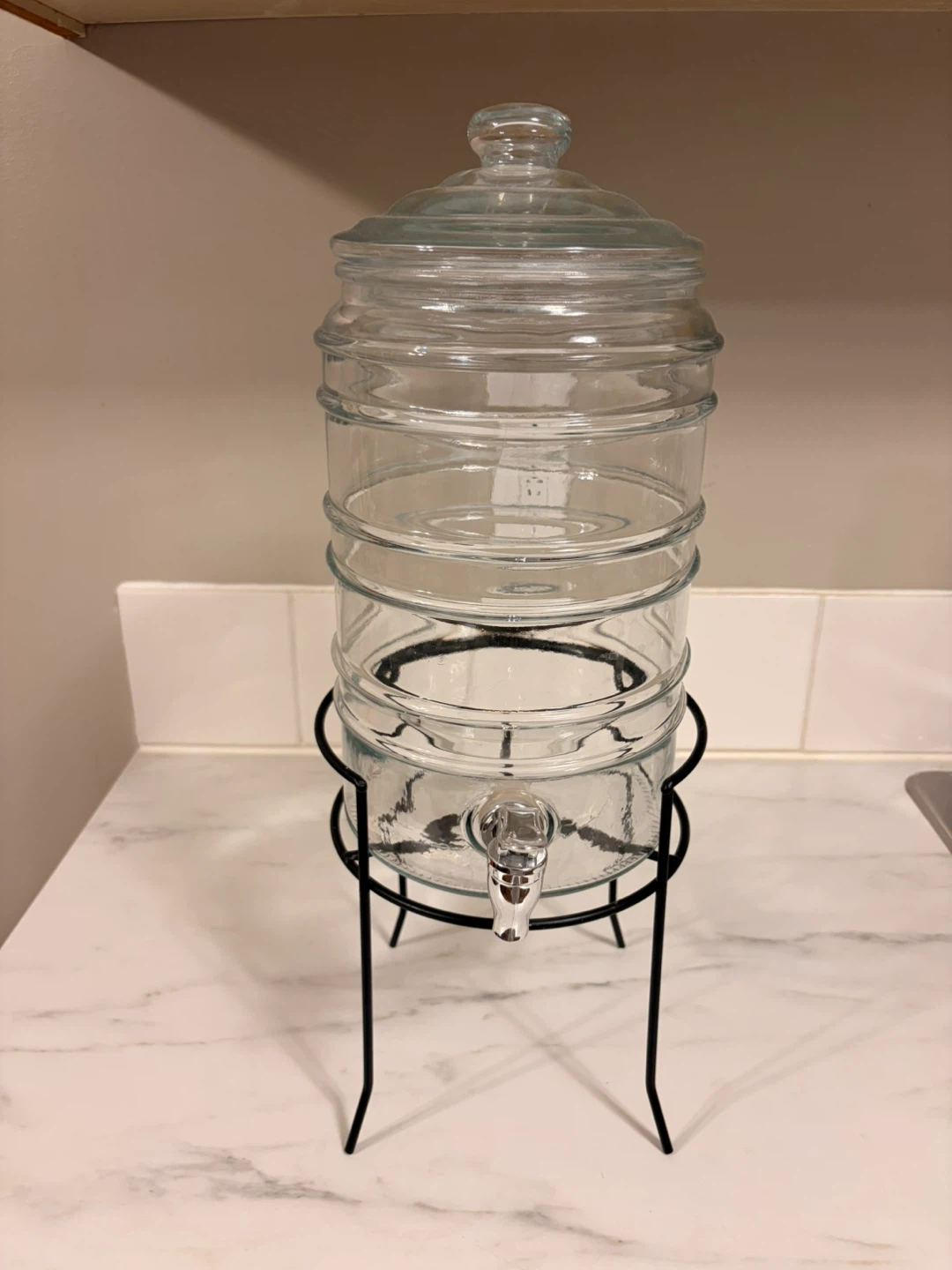 Glass Drink Dispenser with Stand
