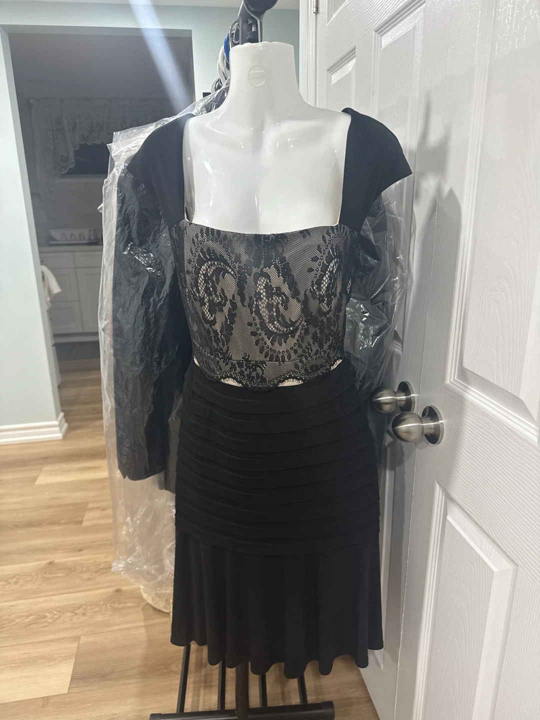 Black Lace Cocktail Dress with Jacket