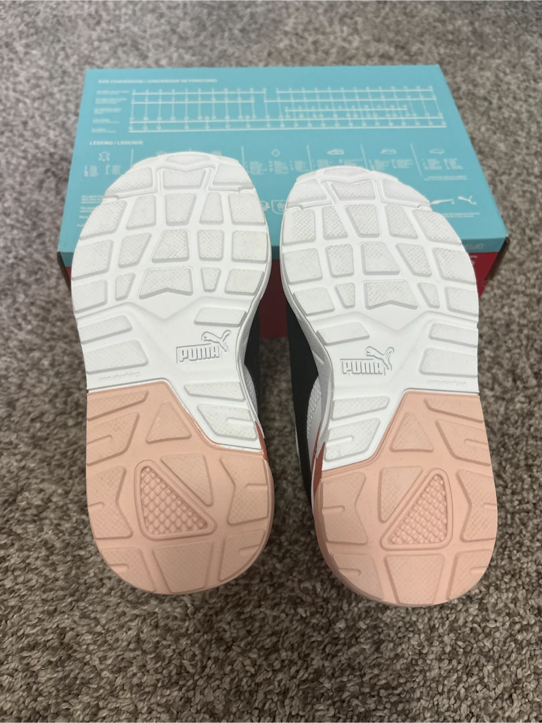 Puma Viszk PS Kids Shoes White Peach Black Size 12.5 US - photo 4