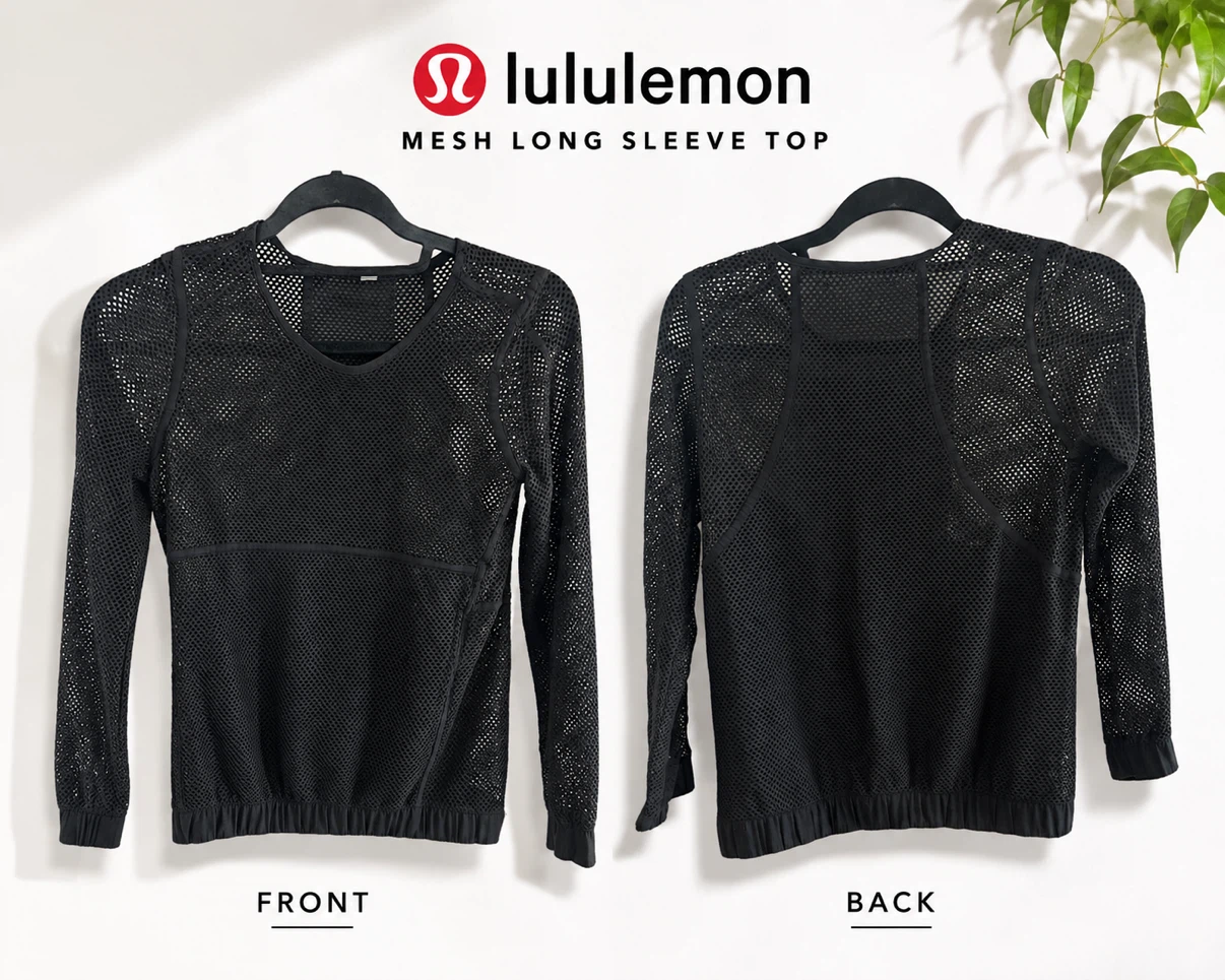 Lululemon Mesh Long Sleeve Top - Black