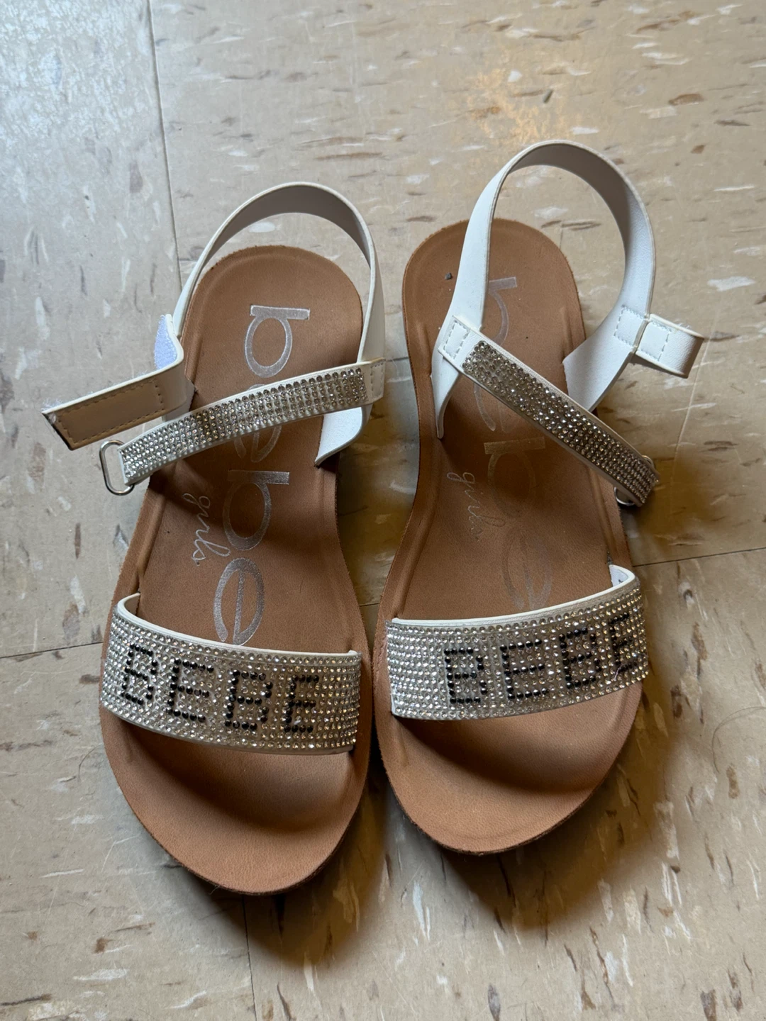 Bebe Girls Rhinestone Sandals Size 3