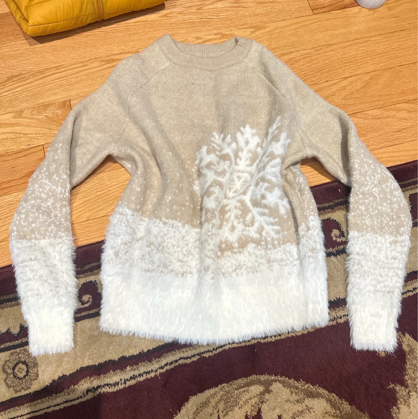 Beige Snowflake Crewneck S-M - photo 2