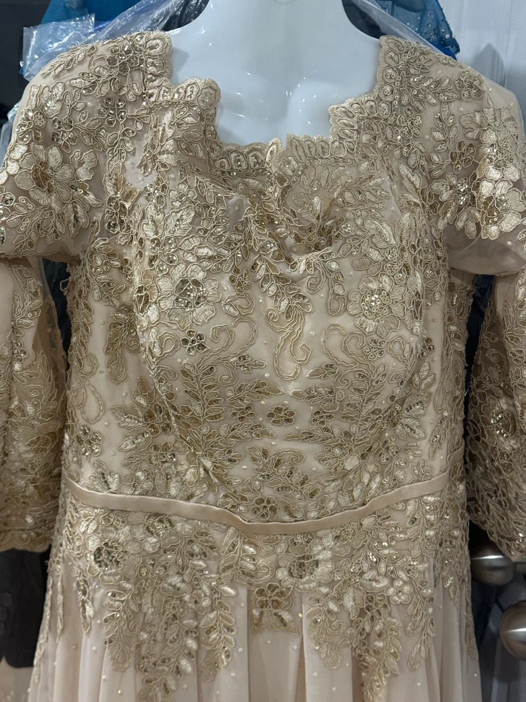Gold Lace Embellished Gown - photo 3