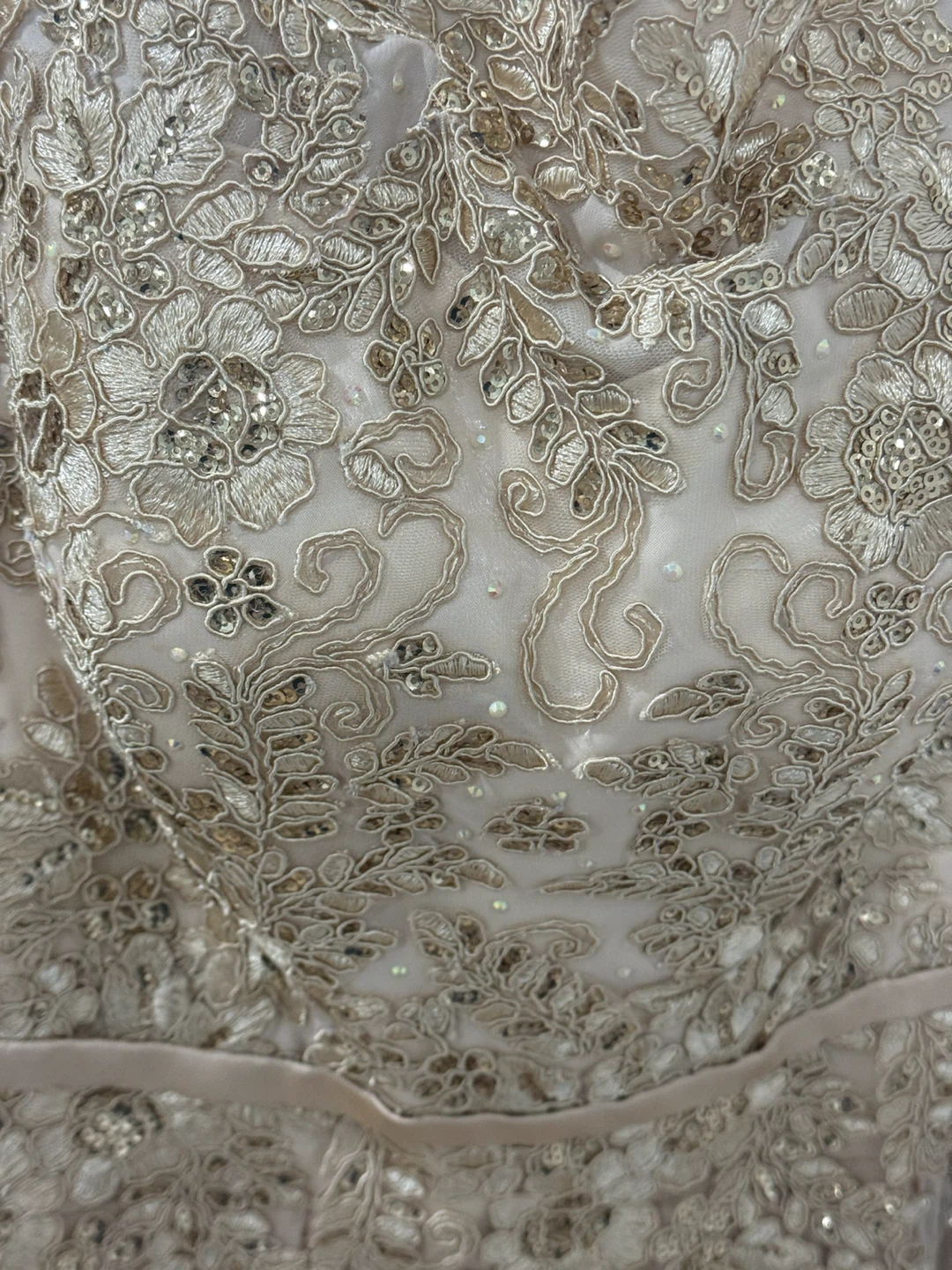 Gold Lace Embellished Gown - photo 4