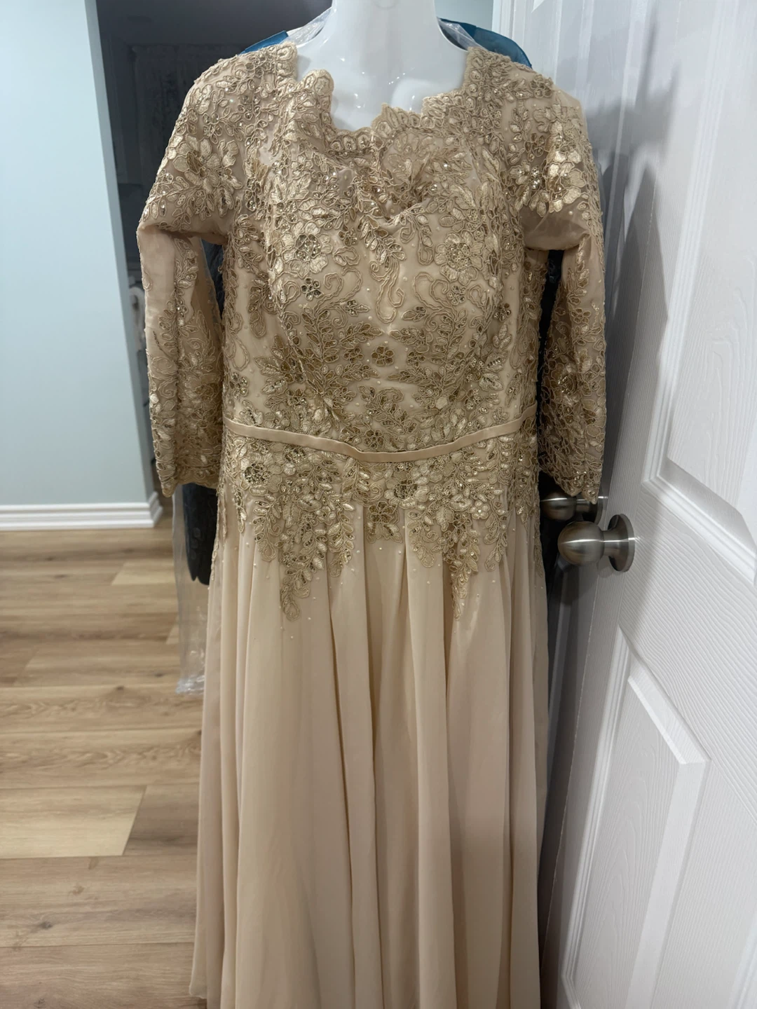 Gold Lace Embellished Gown - photo 5