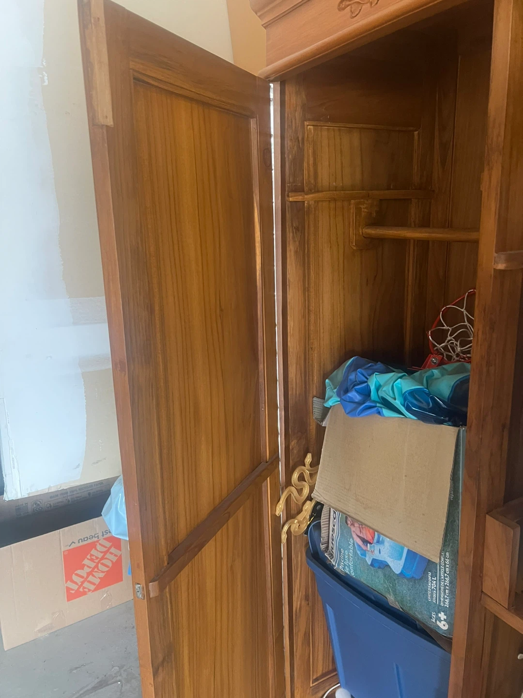 Vintage Wooden Wardrobe Armoire - photo 4