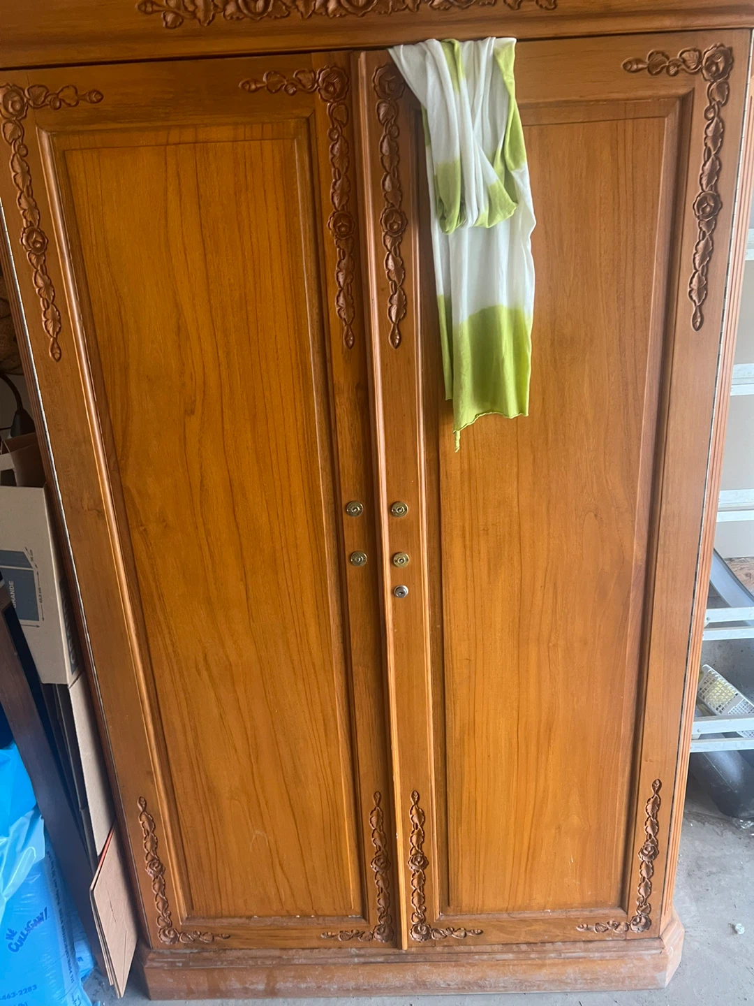 Vintage Wooden Wardrobe Armoire