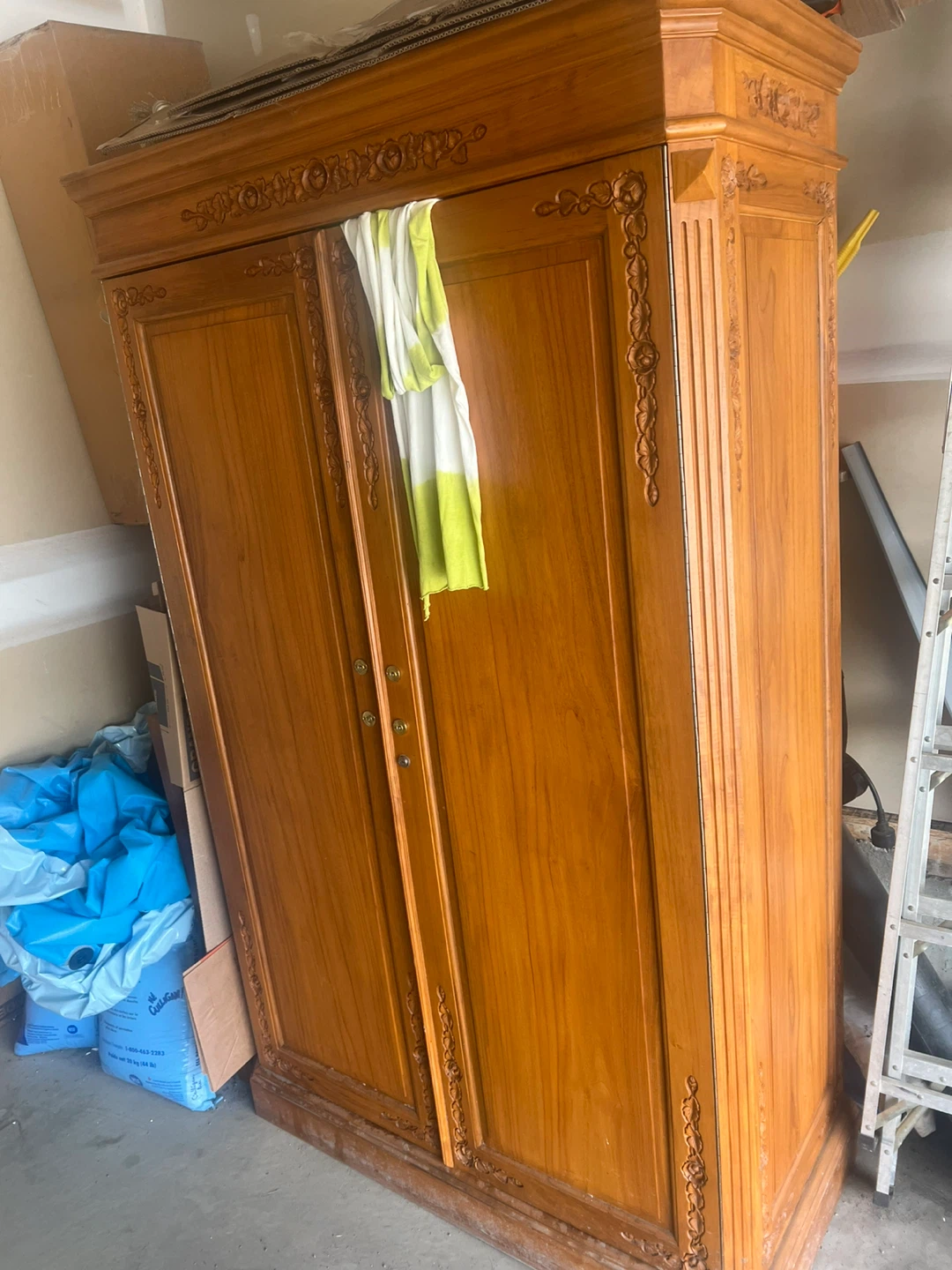 Vintage Wooden Wardrobe Armoire - photo 2